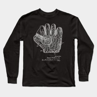 Baseball Glove and Mitt Vintage Funny Novelty Patent Drawing Long Sleeve T-Shirt